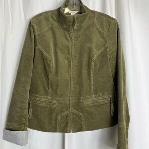 Sundance, olive green, lightweight corduroy jacket, EUC, Size S.